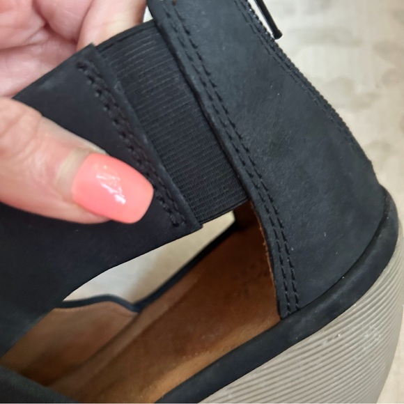 Clarks Artisan Clarene Glamour Black Suede Platform Wedge Sandal 7 - Picture 12 of 15